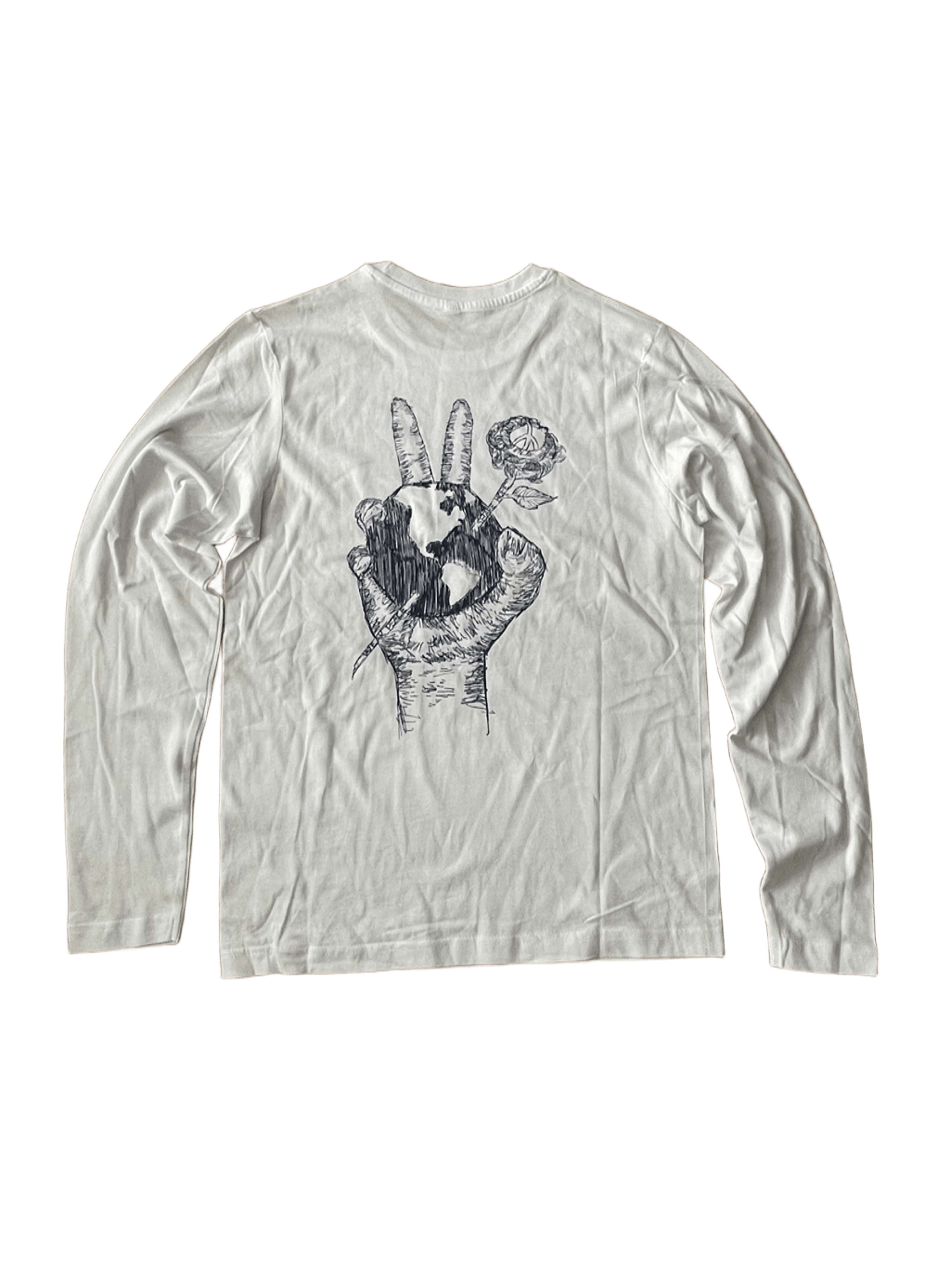 Humanity Peace & Rose Long Sleeve Shirt Marine Blue